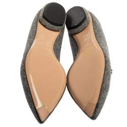 Pre Owned Nicholas Kirkwood Grey Felt Fabric Beya Pointed Toe Flats Size 40