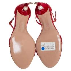 Pre Owned Nicolas Kirkwood Red Suede Mia Ankle Strap Sandals Size 40