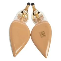 Nicholas Kirkwood White Leather Mira Pointed Toe Mules Size 38