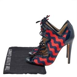 Nicholas Kirkwood Multicolor Canvas And Patent Leather Cut Out Strappy Sandals Size 40.5