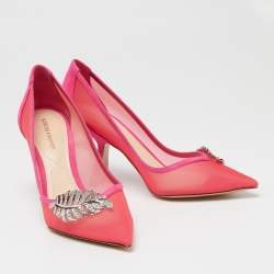 Pre Owned Nicholas Kirkwood Pink Mesh And Suede Monstera Pumps Size 38.5