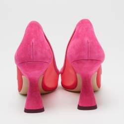 Pre Owned Nicholas Kirkwood Pink Mesh And Suede Monstera Pumps Size 38.5