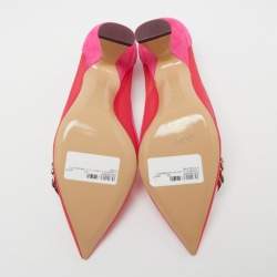 Pre Owned Nicholas Kirkwood Pink Mesh And Suede Monstera Pumps Size 38.5