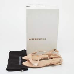 Pre Owned Nicholas Kirkwood Beige Leather Slingback Sandals Size 36.5