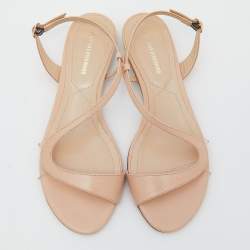 Pre Owned Nicholas Kirkwood Beige Leather Slingback Sandals Size 36.5