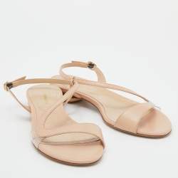 Pre Owned Nicholas Kirkwood Beige Leather Slingback Sandals Size 36.5