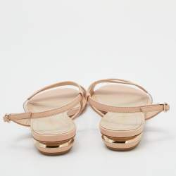 Pre Owned Nicholas Kirkwood Beige Leather Slingback Sandals Size 36.5
