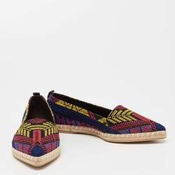 Nicholas Kirkwood Multicolor Embroidered Fabric Mexican Pointed Toe Espadrille Flats Size 38 