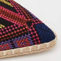 Nicholas Kirkwood Multicolor Embroidered Fabric Mexican Pointed Toe Espadrille Flats Size 38 
