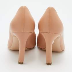 Pre Owned Nicholas Kirkwood Beige Leather Pearl Embellished Pointed Toe Pumps Size 36