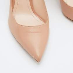 Pre Owned Nicholas Kirkwood Beige Leather Pearl Embellished Pointed Toe Pumps Size 36