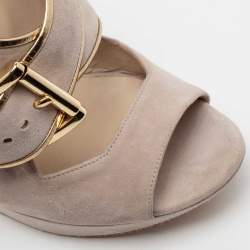 Nicholas Kirkwood Grey Suede Open Toe Platform Sandals Size 38