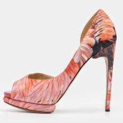 Nicholas Kirkwood Multicolor Satin Peep Toe D'orsay Platform Pumps Size 39