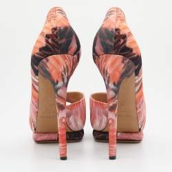Nicholas Kirkwood Multicolor Satin Peep Toe D'orsay Platform Pumps Size 39
