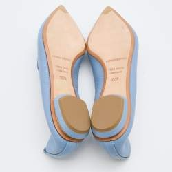 Pre Owned Nicholas Kirkwood Blue Leather Beya Loafers Size 36.5