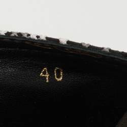 Pre Owned Nicholas Kirkwood Black/White Embroidered Fabric Mexican Pointed Toe Espadrille Flats Size 40