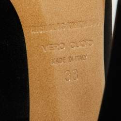 Pre Owned Nicholas Kirkwood Black Satin Casati Faux Pearl Platform Pumps Size 38