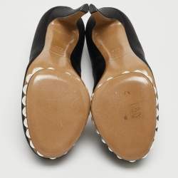 Nicholas Kirkwood Black Satin Lola Pearl Embellished Pumps Size 36.5