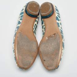 Nicholas Kirkwood Green/Cream Python Smoking Slipper Size 37 