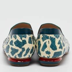Nicholas Kirkwood Green/Cream Python Smoking Slipper Size 37 