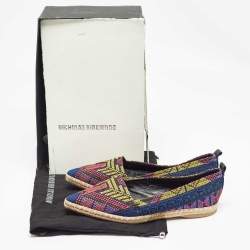 Nicholas Kirkwood Multicolor Canvas Embroidered Mexican Pointed Toe Espadrilles Size 37