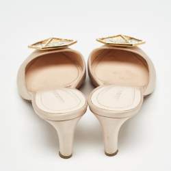 Pre Owned Nicholas Kirkwood Light Pink Satin Crystal Embellished Eden Mules Size 39