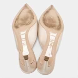 Pre Owned Nicholas Kirkwood Light Pink Satin Crystal Embellished Eden Mules Size 39