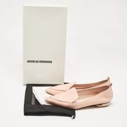 Nicholas Kirkwood Pink Leather Beya Loafers Size 36