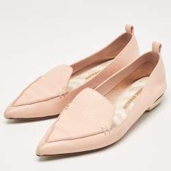 Nicholas Kirkwood Pink Leather Beya Loafers Size 36