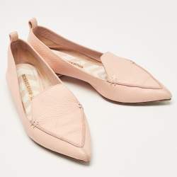 Nicholas Kirkwood Pink Leather Beya Loafers Size 36