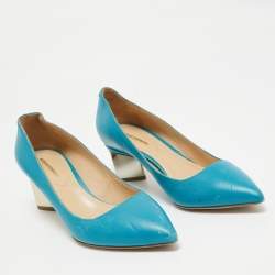 Nicholas Kirkwood Blue Leather Pointed Pumps Size 39.5