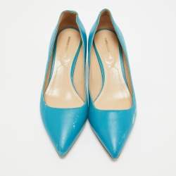 Nicholas Kirkwood Blue Leather Pointed Pumps Size 39.5