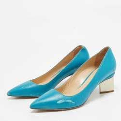 Nicholas Kirkwood Blue Leather Pointed Pumps Size 39.5