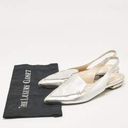 Pre Owned Nicholas Kirkwood Silver Leather Beya Flat Sandals Size 40