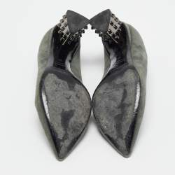 Pre Owned Nicholas Kirkwood Green Suede Studded Pumps Size 39