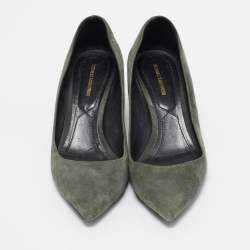 Pre Owned Nicholas Kirkwood Green Suede Studded Pumps Size 39