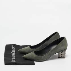 Pre Owned Nicholas Kirkwood Green Suede Studded Pumps Size 39