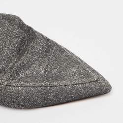 Nicholas Kirkwood Grey Glitter Fabric Flat Mules Size 39.5