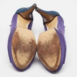 Nicholas Kirkwood Purple/Black Satin and Velvet Ankle Strap Sandals Size 38