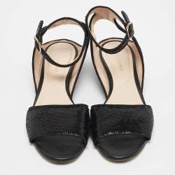 Nicholas Kirkwood Black Sequins Casati Slingback Flats Size 37