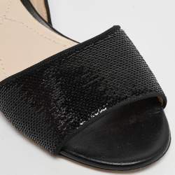 Nicholas Kirkwood Black Sequins Casati Slingback Flats Size 37