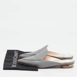 Nicholas Kirkwood Grey Leather Beya Mules Size 40