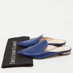 Nicholas Kirkwood Blue Leather Beya Pointed Toe Mules Size 40