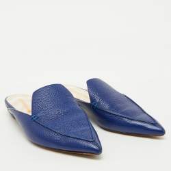Nicholas Kirkwood Blue Leather Beya Pointed Toe Mules Size 40