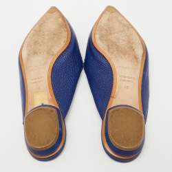 Nicholas Kirkwood Blue Leather Beya Pointed Toe Mules Size 40