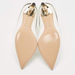 Nicholas Kirkwood White Leather Pointed Toe Mules Size 37