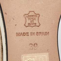 Pre Owned Nicholas Kirkwood White Patent Leather Ankle Strap Espadrille Wedge Sandals Size 39