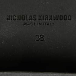 Nicholas Kirkwood Black Mesh and Suede Casati Pearl Ankle Length Boots Size 38