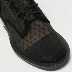 Nicholas Kirkwood Black Mesh and Suede Casati Pearl Ankle Length Boots Size 38