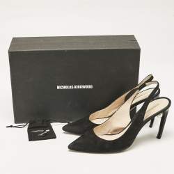 Pre Owned Nicholas Kirkwood Black Suede Mia Slingback Pumps Size 39